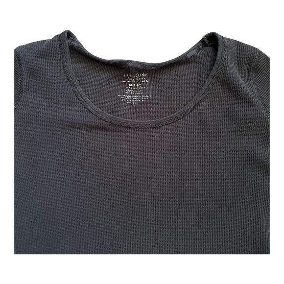 Faden Glory minimalist casual black shirt top Medium waffle pattern scoop neck - Picture 10 of 11